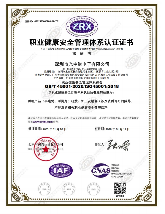 職業(yè)健康認證